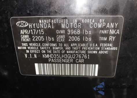 2016 Hyundai Elantra Gt from USA, damaged, VIN KMHD35LH3GU276761